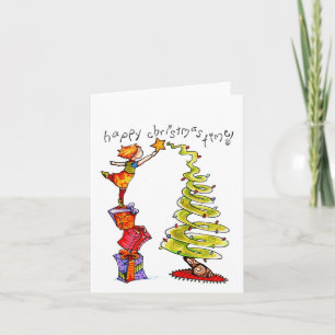 "Happy Christmas Time" Weihnachts-Notecard Feiertagskarte