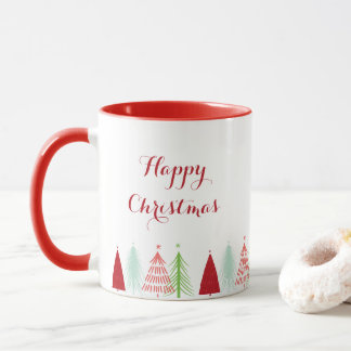Happy Christmas Tree Row Tasse