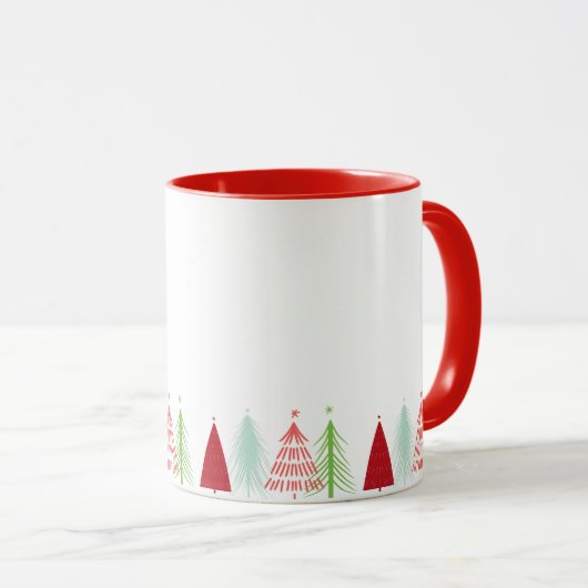 Happy Christmas Tree Row Tasse (VorderseiteRechts)