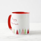 Happy Christmas Tree Row Tasse (Vorderseite Links)