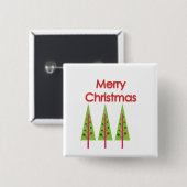 Happy Christmas Trees Button (Vorne & Hinten)
