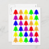 Happy Christmas Trees Feiertagspostkarte (Vorne/Hinten)