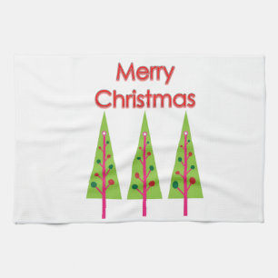 Happy Christmas Trees Handtuch