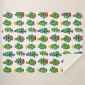 Happy Christmas Trees Print Sherpadecke (Vorderseite (Horizontal))
