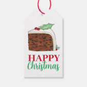 Happy Christmas UK British Cake Slice Festive Geschenkanhänger (Vorderseite)