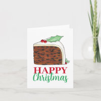 Happy Christmas UK British Cake Slice Festive