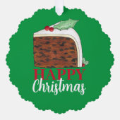 Happy Christmas UK British Cake Slice Festive Ornament Karte (Vorderseite)