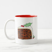 Happy Christmas UK British Cake Slice Festive Zweifarbige Tasse (Links)