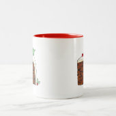 Happy Christmas UK British Cake Slice Festive Zweifarbige Tasse (Mittel)