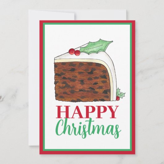 Happy Christmas UK British Cake Slice Homemade Feiertagskarte (Vorderseite)