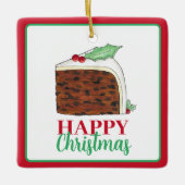 Happy Christmas UK British Cake Slice Homemade Keramikornament (Vorderseite)