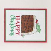 Happy Christmas UK British Cake Slice Homemade Puzzle (Horizontal)