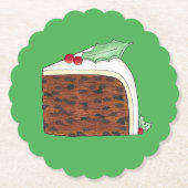 Happy Christmas UK British Cake Slice Homemade Untersetzer (Vorderseite)