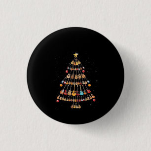 Happy Christmas Ukulele Instrument Weihnachtsbaum Button