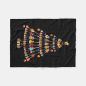 Happy Christmas|Ukulele Instrument Weihnachtsbaum Fleecedecke (Vorderseite (Horizontal))