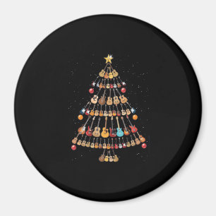 Happy Christmas Ukulele Instrument Weihnachtsbaum Magnet