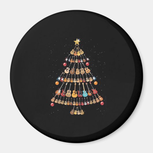 Happy Christmas|Ukulele Instrument Weihnachtsbaum Magnet (Vorne)