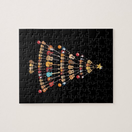Happy Christmas|Ukulele Instrument Weihnachtsbaum Puzzle (Horizontal)