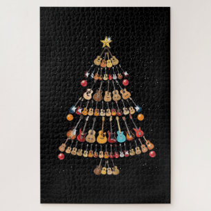Happy Christmas Ukulele Instrument Weihnachtsbaum Puzzle