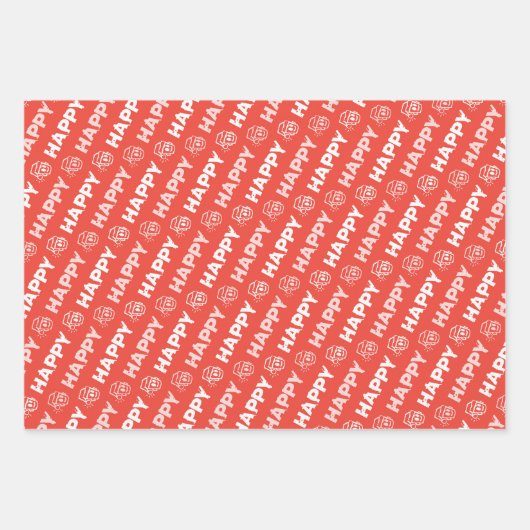 HAPPY Christmas Variety Wrapping Paper Geschenkpapier Set (Vorderseite)