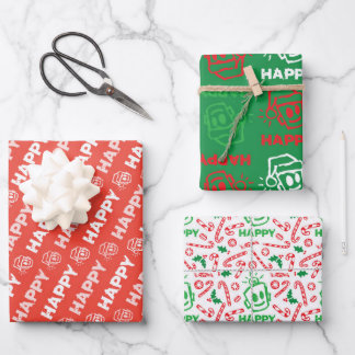 HAPPY Christmas Variety Wrapping Paper Geschenkpapier Set