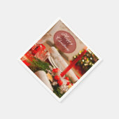 "Happy Christmas" Weihnachten Cracker & Candles Serviette (Ecke)