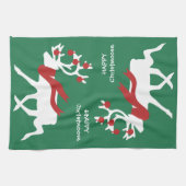 Happy Christmoose Weihnachtsgeschirr Handtuch (Horizontal)