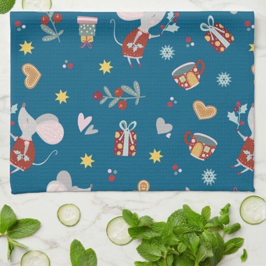 Happy Christmouse Geschirrtuch (Gefaltet)