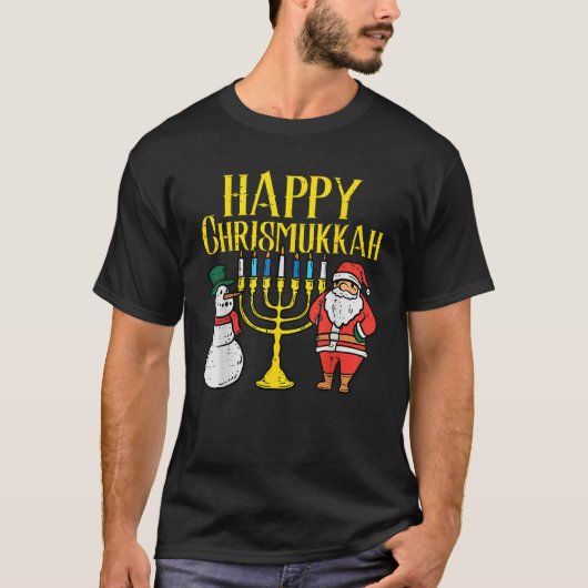 Happy Christmukkah Christmas Hanukkah Pajamas Chan T-Shirt (Vorderseite)
