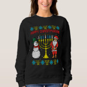Happy Christmukkah Christmas Ugly Hanukkah Pajamas Sweatshirt (Vorderseite)