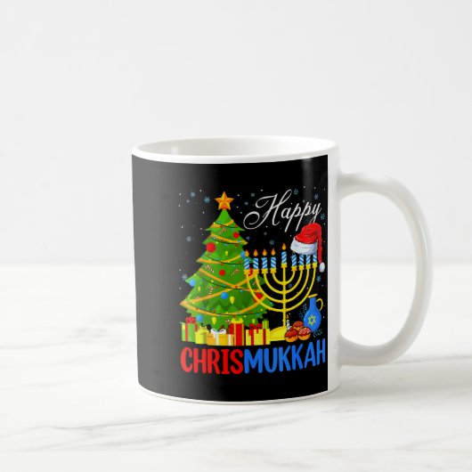 Happy Christmukkah Funny Hanukkah Christmas Happy Kaffeetasse (Rechts)