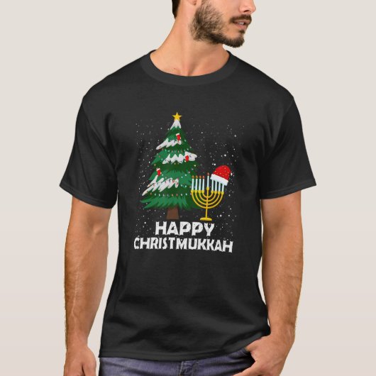 Happy Christmukkah Hanukkah Chanukah Judisch Merry T-Shirt (Vorderseite)