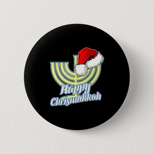 Happy Christmukkah Hanukkah Christmas Button (Vorderseite)
