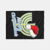 Happy Christmukkah Hanukkah Christmas Fleecedecke (Vorderseite (Horizontal))