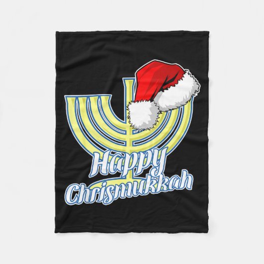 Happy Christmukkah Hanukkah Christmas  Fleecedecke (Vorderseite)