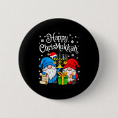 Happy Christmukkah Hanukkah Christmas Gnome Xmas F Button (Vorderseite)