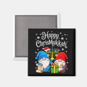 Happy Christmukkah Hanukkah Christmas Gnome Xmas F Magnet (Vorderseite/Rückseite)