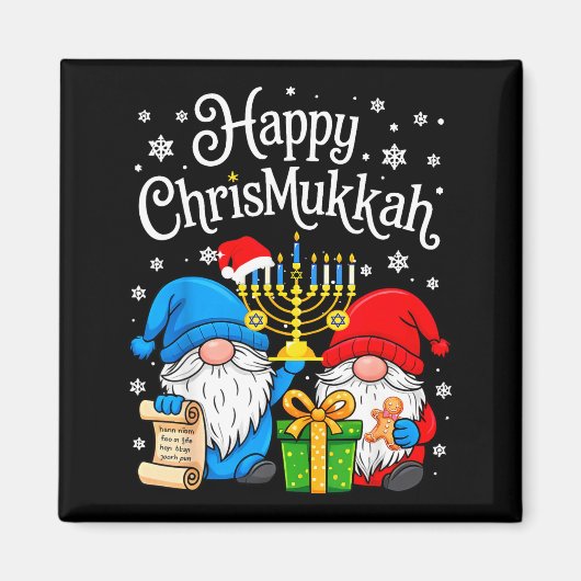 Happy Christmukkah Hanukkah Christmas Gnome Xmas F Magnet (Vorne)