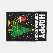 Happy Christmukkah Jewish Christmas Hanukkah Chanu Fleecedecke (Vorderseite (Horizontal))