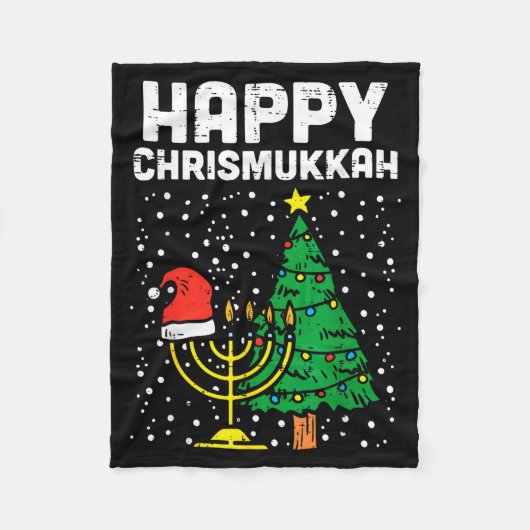 Happy Christmukkah Jewish Christmas Hanukkah Chanu Fleecedecke (Vorderseite)