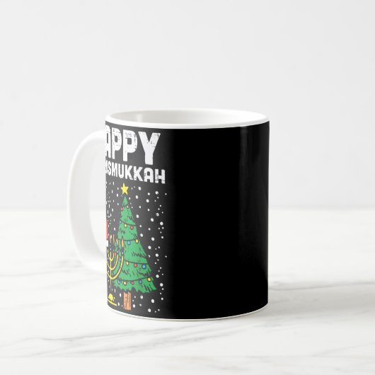 Happy Christmukkah Jewish Christmas Hanukkah Chanu Kaffeetasse (Vorderseite Links)