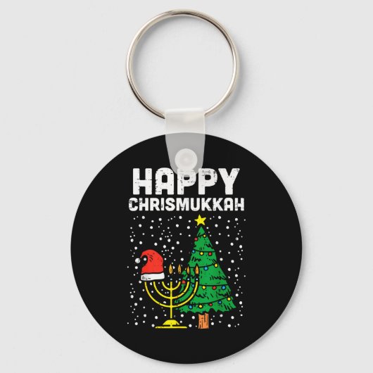 Happy Christmukkah Jewish Christmas Hanukkah Chanu Schlüsselanhänger (Vorderseite)