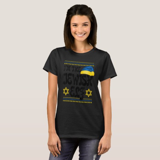 Happy Christmukkah Jewish I'm The Jewish Elf Chris T-Shirt (Vorne ganz)