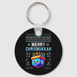 Happy Christmukkah jüdische Weihnachten Hanukkah C Schlüsselanhänger