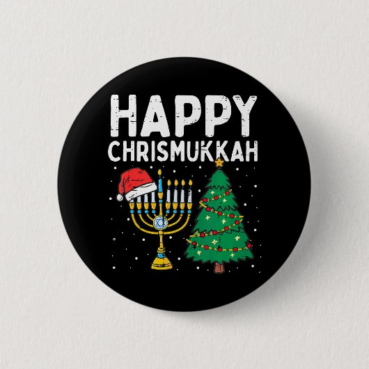 Happy Christmukkah jüdischer Jude Weihnachten Hanu Button (Vorderseite)