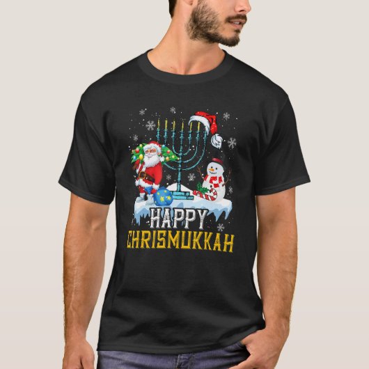 Happy Christmukkah Snowman Jüdische Weihnachten We T-Shirt (Vorderseite)