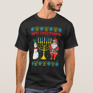 Happy Christmukkah Weihnachten Ugly Hanukkah Pajam T-Shirt