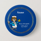 Happy, Chubby Weibliche Krankenschwester mit Pill Button (Vorderseite)