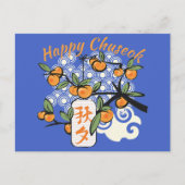 Happy Chuseok mit Persimmon Tree Postkarte (Vorderseite)