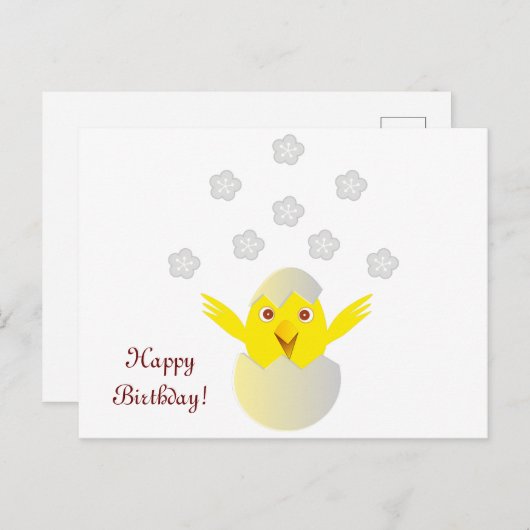 Happy Cick in ein Ei Postkarte (Vorne/Hinten)